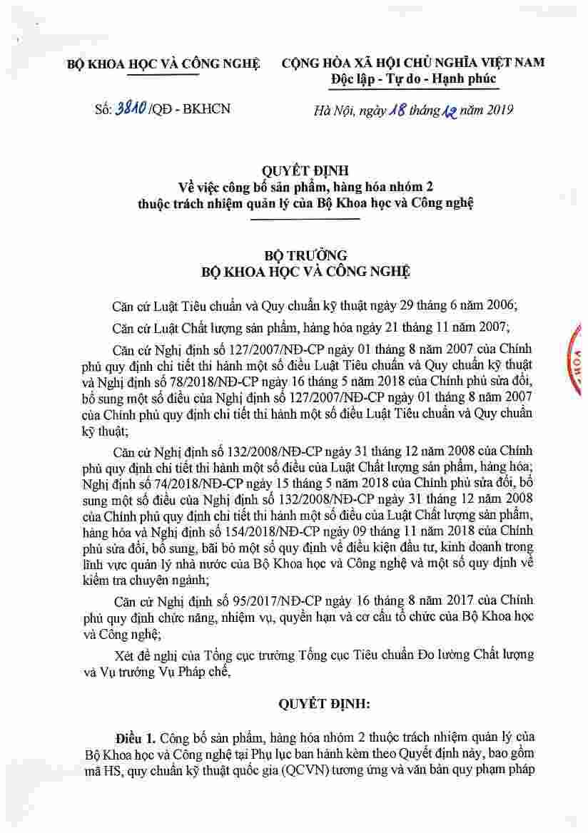 Quyết định 3810/QĐ-BKHCN 2019 1